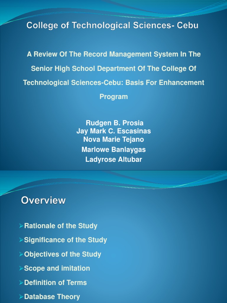 Title Defense in Capstone PDF Databases Information System