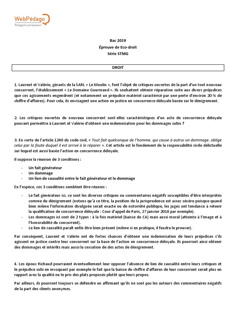 Sujet Bac Eco Droit Stmg 2023 Bac 2019 Eco Droit STMG | PDF | Concurrence déloyale | Marchés financiers