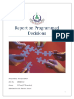 Report On Programmed Decisions