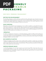 Recent Development On Sustainable Packaging