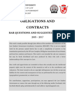 Obligations and Contracts: Bar Questions and Suggested Answers