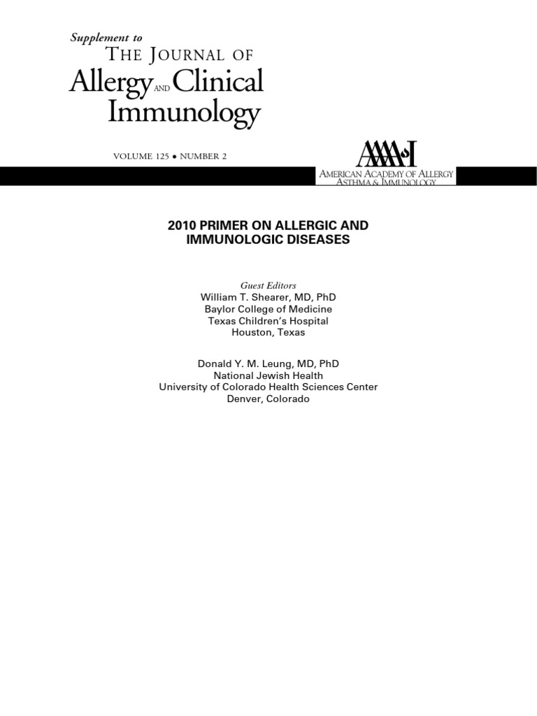 Primer on Allergic and Immunologic Diseases | PDF | Self-Improvement ...