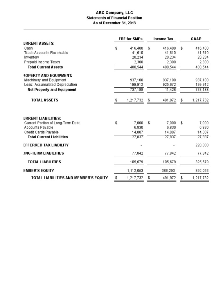 ABC Company Financial Statements 2013 | PDF | Expense | Financial ...