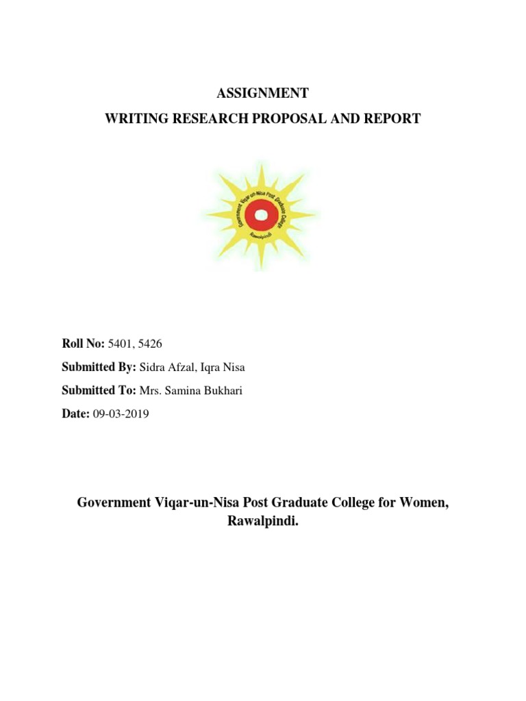 Assignment Writing Research Proposal and Report | PDF | Thesis | Doctor ...