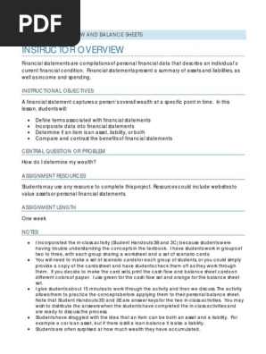 03 Cash Flow Balance Sheets