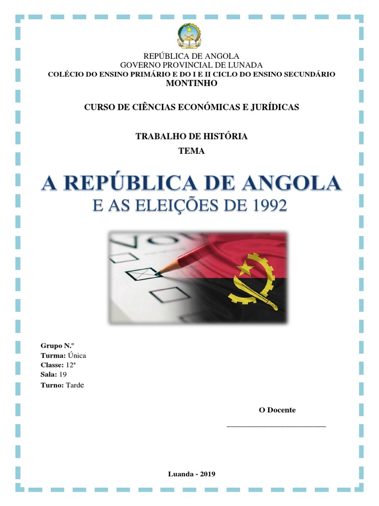 Angola, As eleições de 1992 Unita Angola