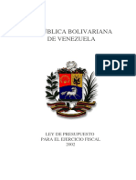 Ley Presupuesto 2002 Venezuela