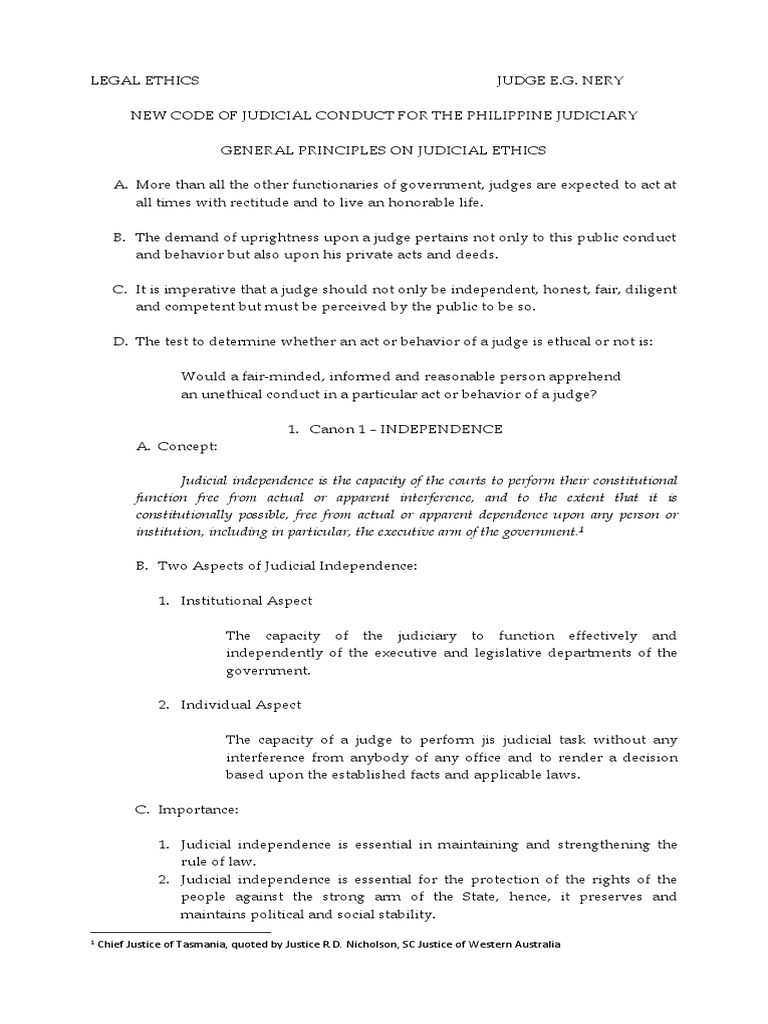 New Code of Judicial Conduct For The Philippine Judiciary PDF