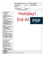 Holiday! Eid Al-Fitr: Daily Lesson Plan