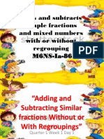 Adds and Subtracts Simple Fractions and Mixed Numbers Day 1