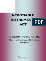 Negotiable Instruments ACT: M. S. RAMA RAO B.SC., M.A., M.L