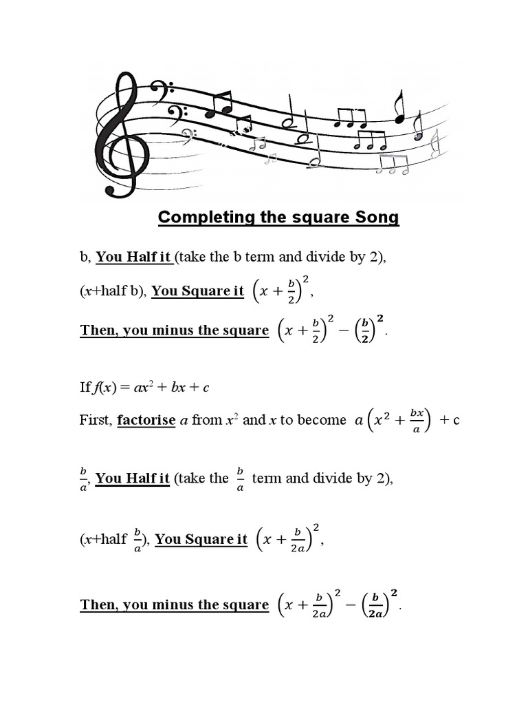 Completing the Square Explained | PDF