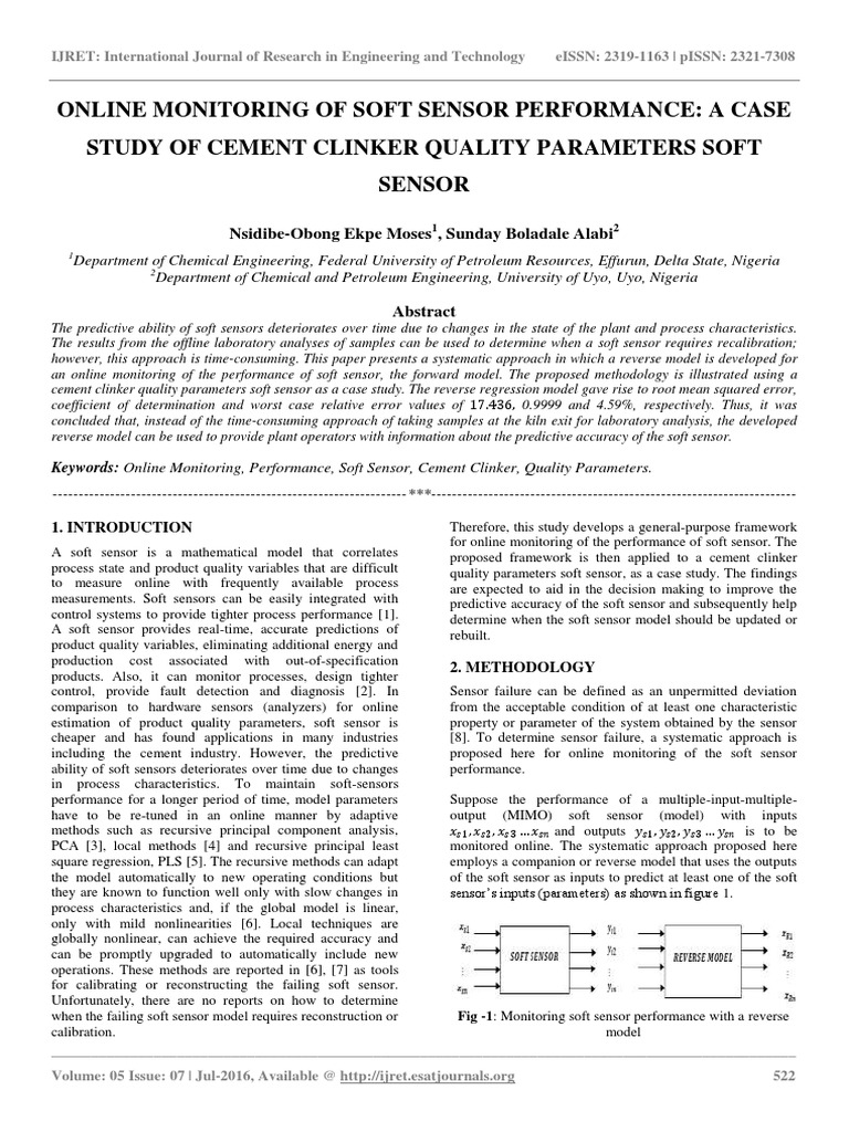 Online Monitoring of Soft Sensor Performance | PDF | Mathematical Model ...