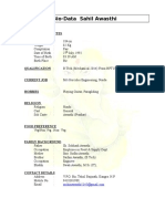 Wedding Biodata Format 1