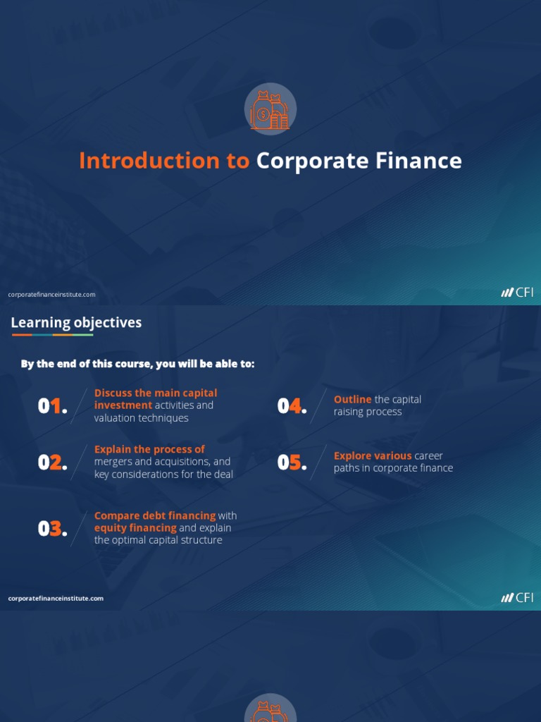 Introduction to Corporate Finance Overview | PDF | Cost Of Capital ...