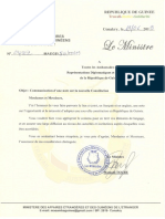 Communication D'une Note Sur La Nouvelle Constitution - Guinée