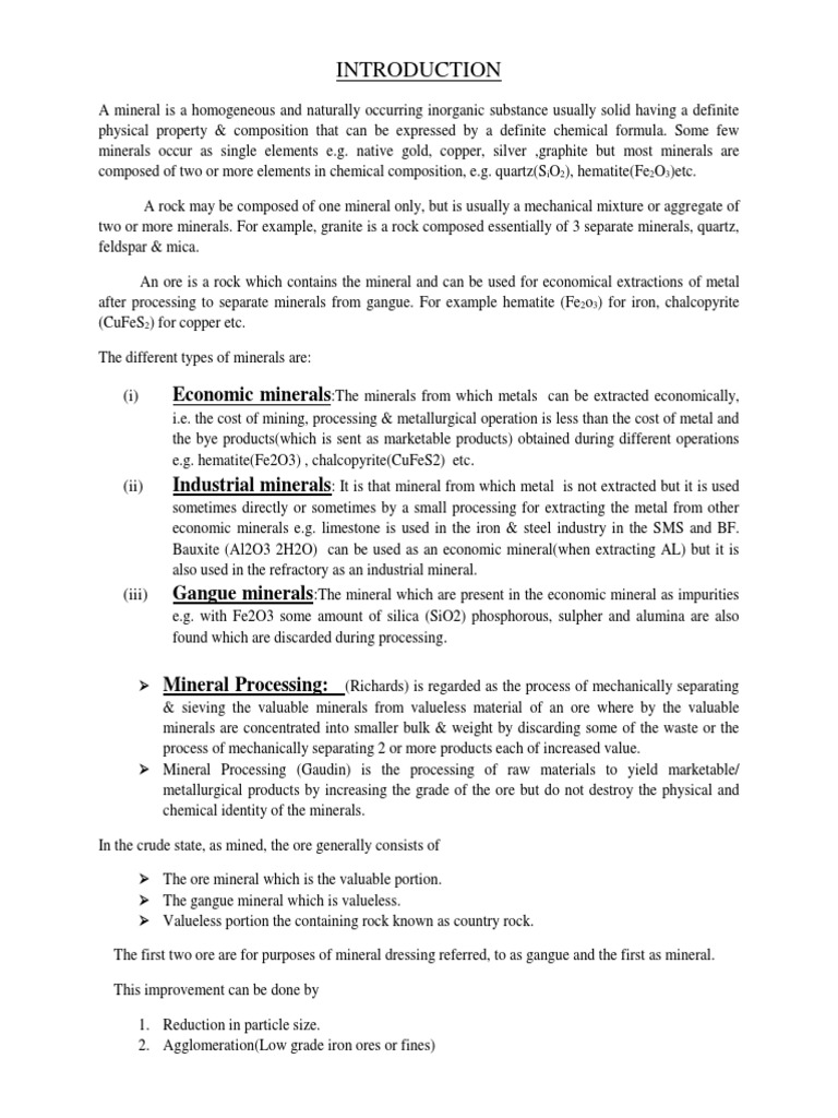 Mineral Processing Techniques Overview | PDF | Mill (Grinding) | Minerals