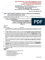 Indicadores económicos para alternativas de inversión