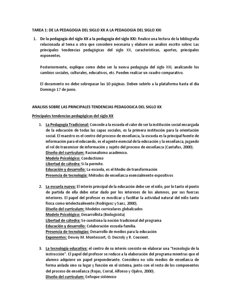 De la Pedagogía XX a la XXI | PDF | Plan de estudios | Constructivismo ...
