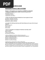 October 2010 Mock Exam Managing People and Systems: Section A-All Questions Are Compulsory and MUST Be Attempted