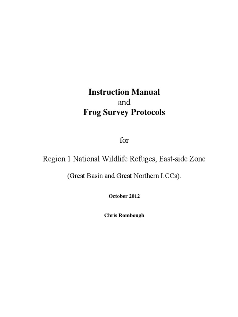 Frog Survey Manual PDF Frog Amphibian