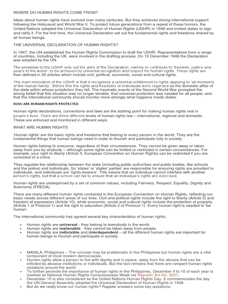 Origins and Importance of Human Rights | PDF | Human Rights | Rights