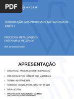 INTRODUÇÃO AOS PROCESSOS METALÚRGICOS