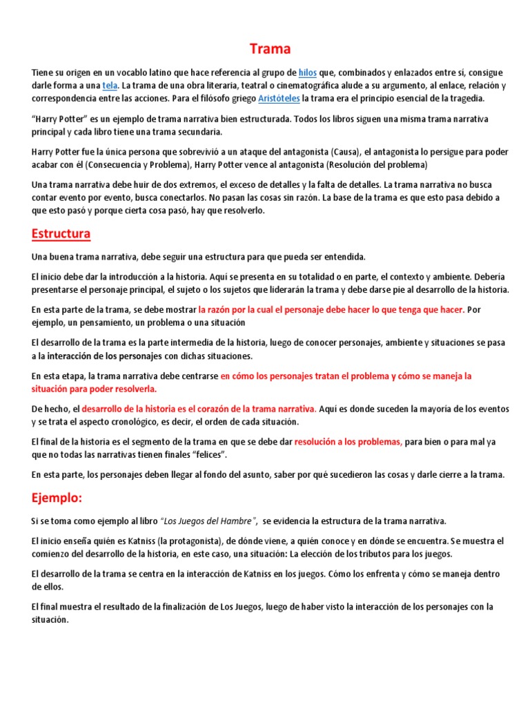 Ejemplos de trama narrativa explicados | PDF | Trama (narrativa) | Razón