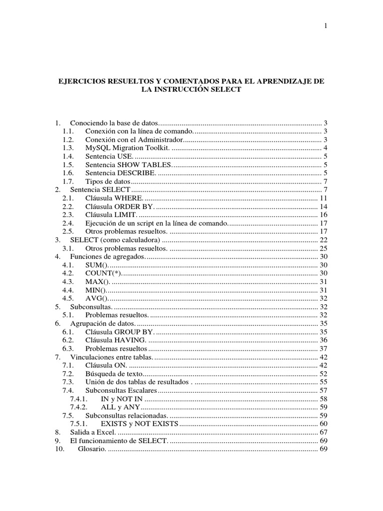 Ejercicios SQL 2 PDF | PDF