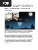 Chinesischer Ex-Politiker - Außerirdische Leben Unentdeckt Auf Der Erde - Wohnen Plejadier in Eigenen Siedlungsanlagen in Argentinien