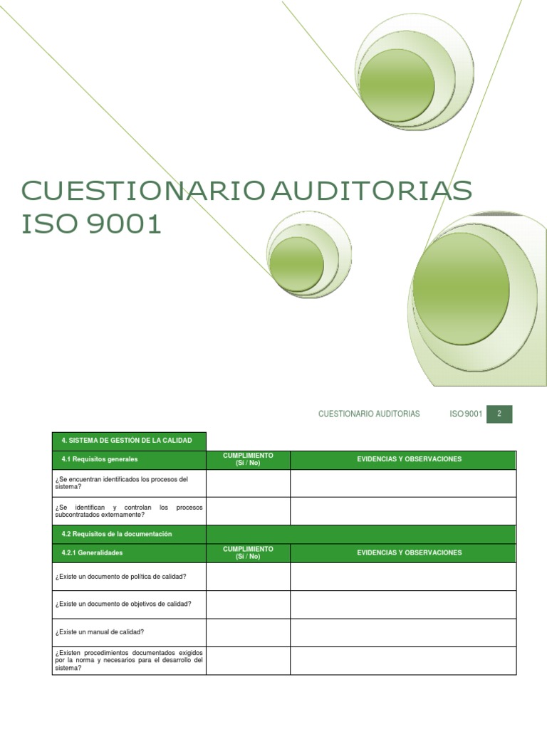 Check List - Iso 9001-2015 | PDF | Gestión de la calidad | Calidad ...