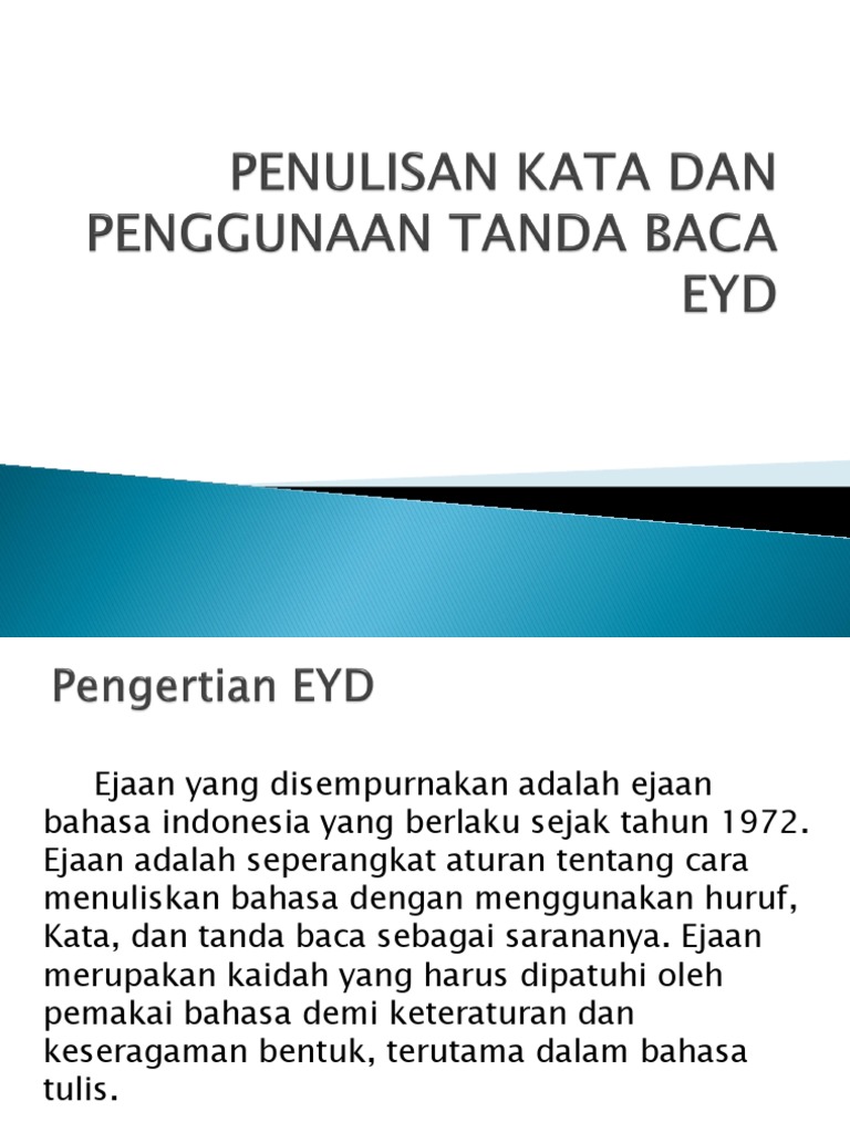 Penulisan Kata Dan Penggunaan Tanda Baca Eyd | PDF | Seni & Disiplin Bahasa