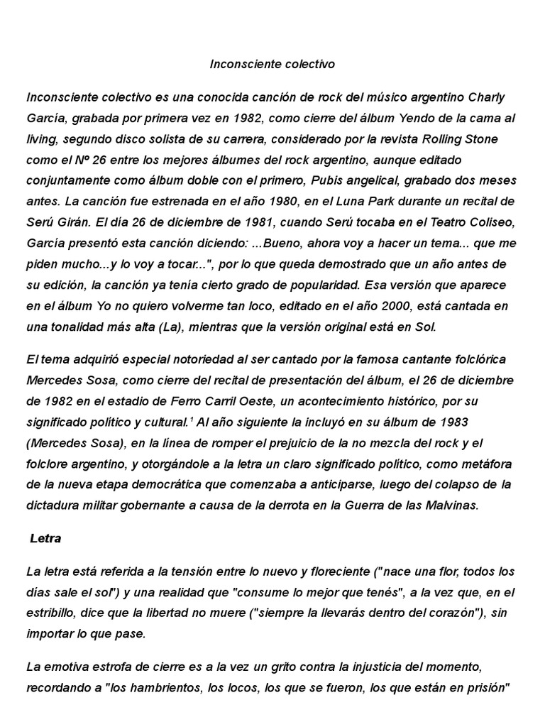 Inconsciente Colectivo Trabajo La Musica Rock Entretenimiento
