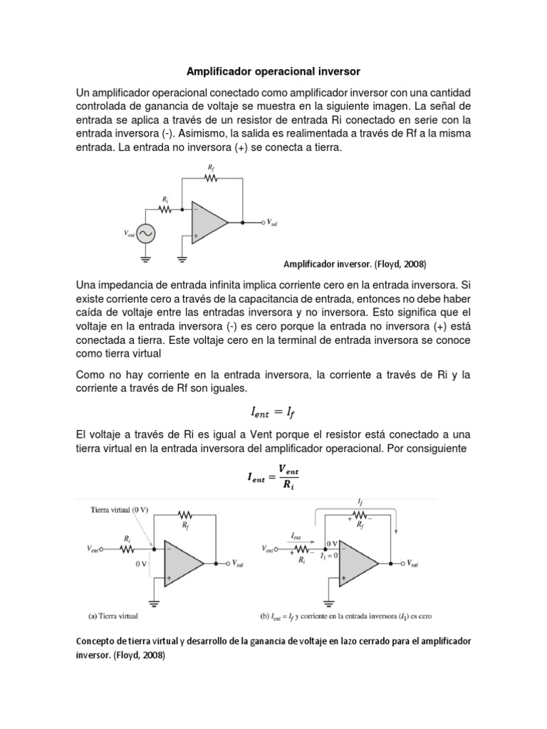 Amplificador Operacional Inversor | PDF | Amplificador operacional ...