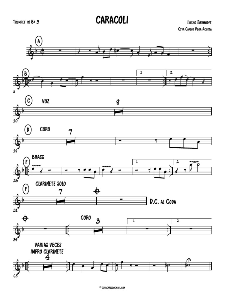 Caracoli - Trumpet in BB 3 | PDF | Entertainment (General)