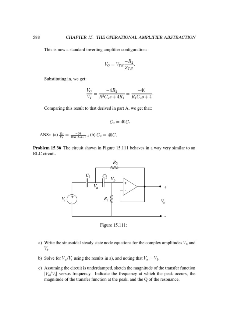 Chapter 15. The Operational Amplifier Abstraction | PDF | Analog ...