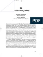 (Shavelson & Webb, 2005) - Generalizability Theory