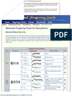 Second Octave - Alternate Fingering Chart for Saxophone - The Woodwind Fingering Guide
