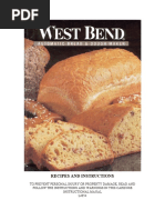 West Bend Breadmaker 41080 Recipes | PDF | Breads | Dough