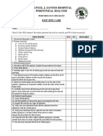 Manuel J. Santos Hospital Peritoneal Dialysis Exit Site Care Checklist