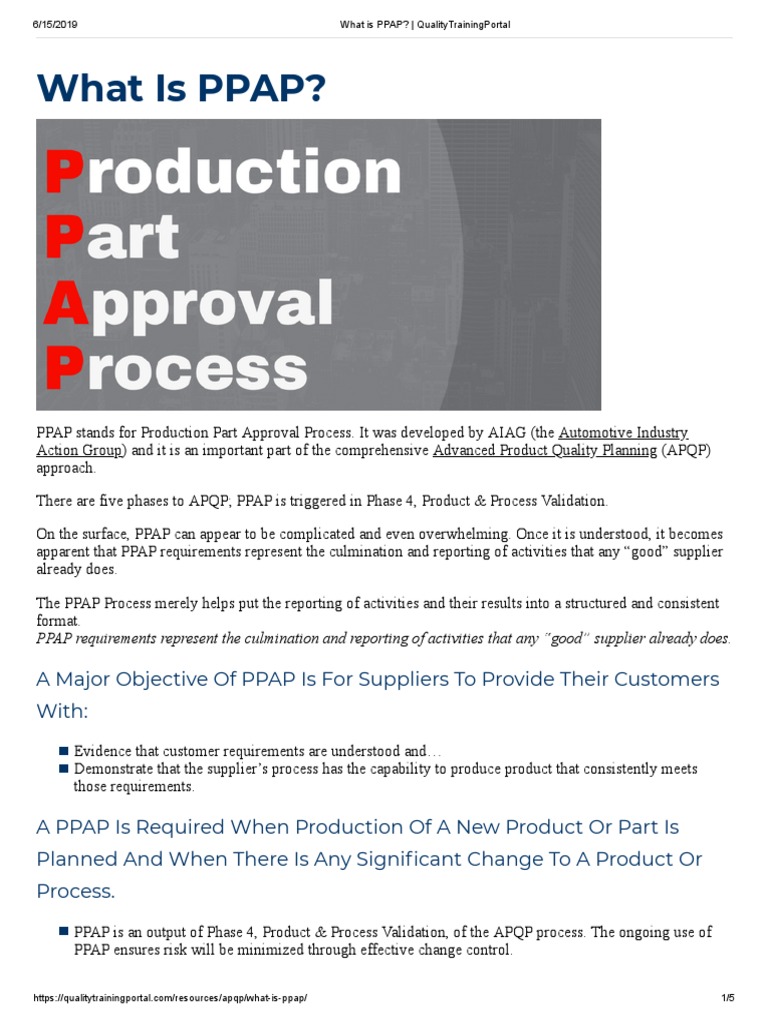 Understanding PPAP: Key Elements and Phases | PDF | Evaluation | Analysis