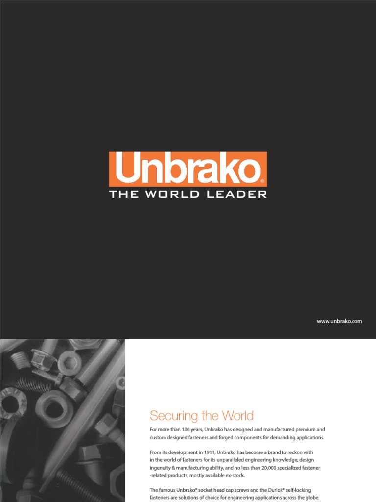 Unbrako Catalog PDF Screw Nut (Hardware)