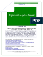 Combustión: Cálculo de La Temperatura Teórica de Los Productos de La Combustión o Humos. Proceso Adiabático