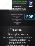 Sumber Pengajaran Dan Pembelajaran Sejarah: SJHK3073