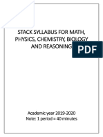 Stack Syllabus For Math, Physics, Chemistry, Biology and Reasoning