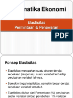 Matematika Ekonomi Elastisitas Permintaan Dan Penawaran