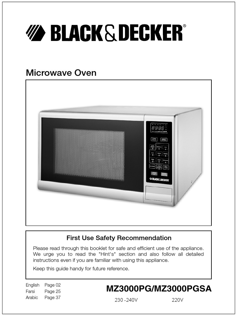 Microwave Oven First Use Safety PDF Ac Power Plugs
