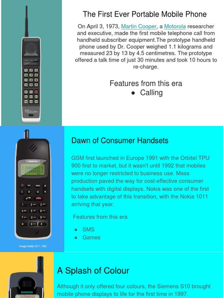 Evolution of Mobile Phones 1973-2017 | PDF | Smartphone | Mobile Technology