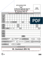 280 Application Form c Post 05. Assistant (Bs-16) - Update 15.06.2019