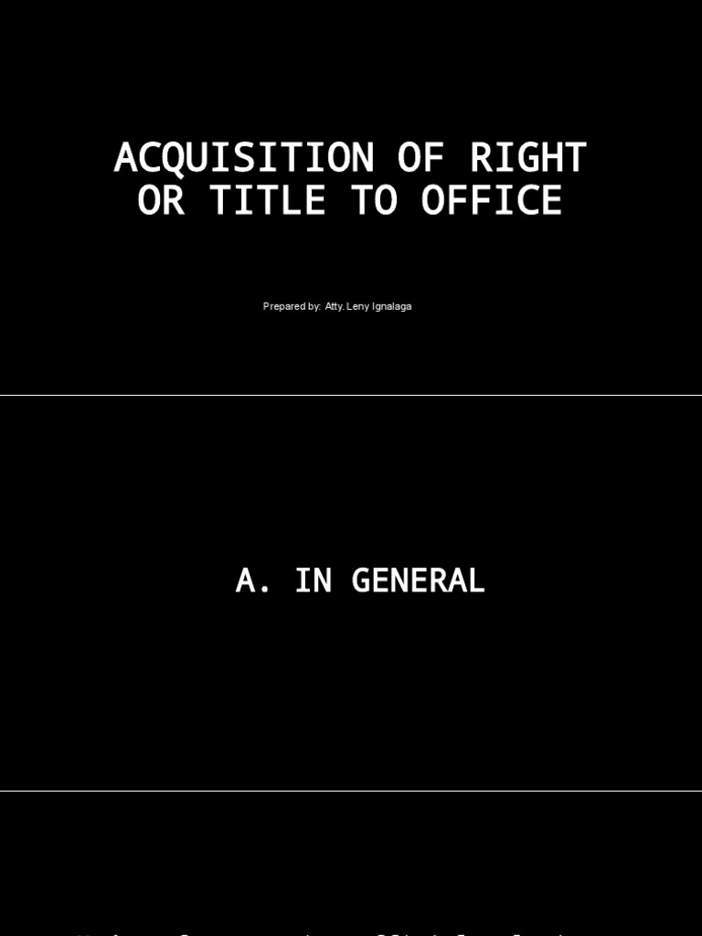 Modes of Acquiring Public Office Title | PDF | United States Congress ...